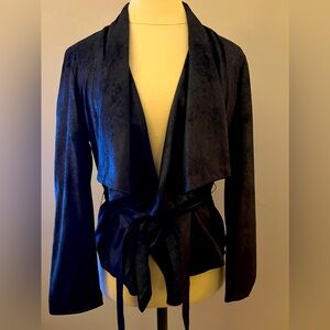 Women’s Joseph Ribcoff faux leather top with tie at waist